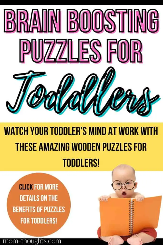 This image links to an article with the BEST wooden puzzles for toddlers that boost their development and fine motor skills. This post also outlines the benefits of puzzles for toddlers!