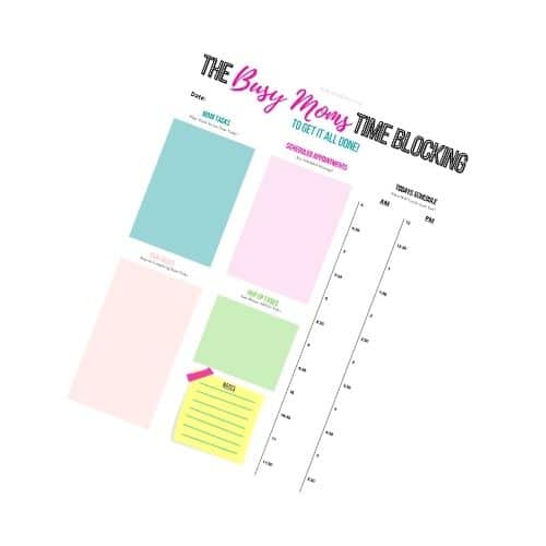 Using this time blocking schedule for busy moms is one of the best time management tips for working moms!