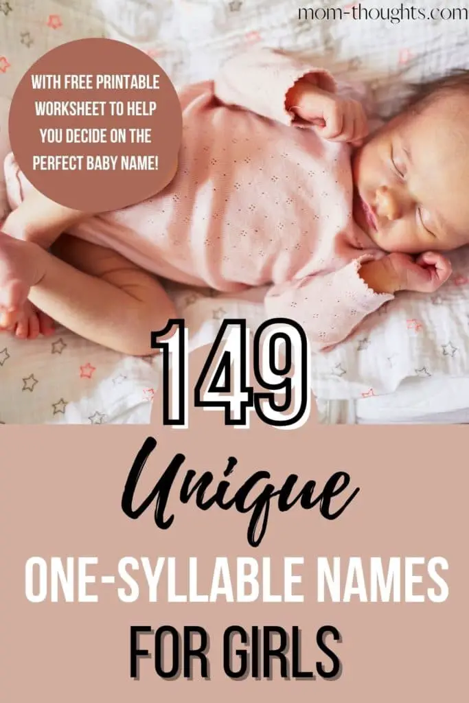 These unique one syllable girl names are PERFECT for any girl. These baby names would be great for first names or middle names. There's also some great one syllable nickname options!