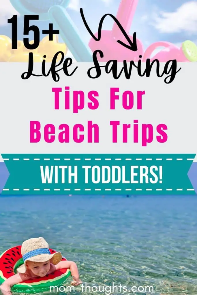 Everything you need for a beach vacation with toddlers! This image is on a post that details the fool proof beach vacation with toddler packing list! Includes a free packing list printable to ensure you're prepared for your beach trip.