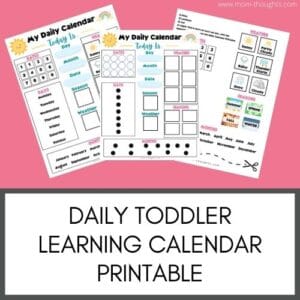 Daily toddler calendar