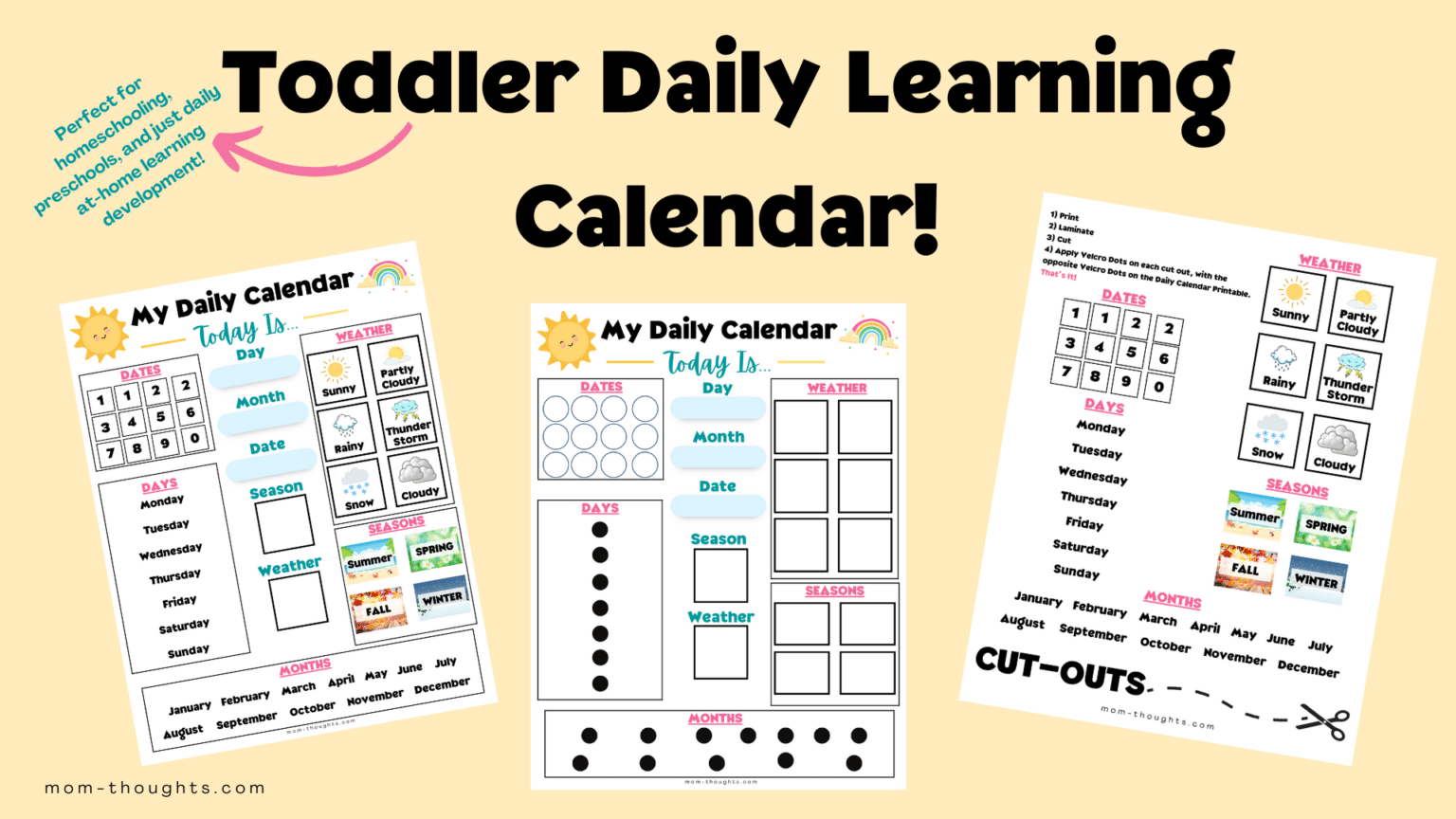 Daily Toddler CalendarInspired By Preschool Classrooms! MomThoughts