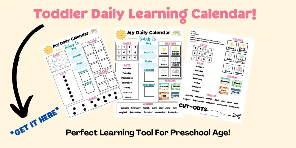 daily learning calendar ad on family command center post