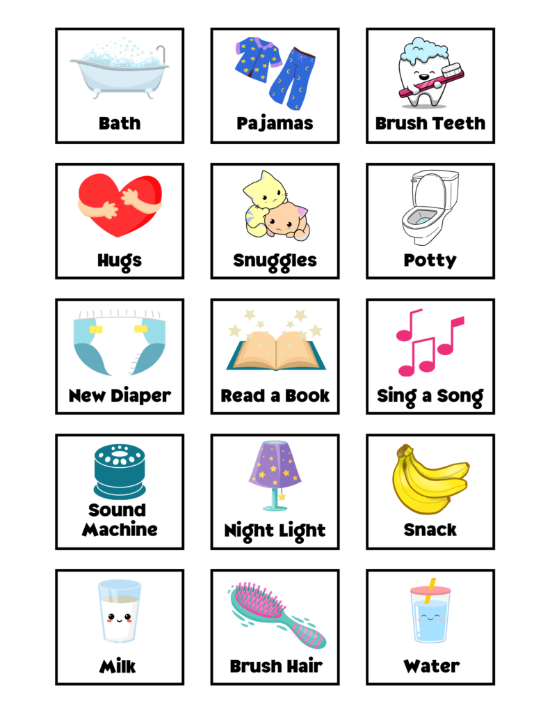 toddler bedtime routine chart