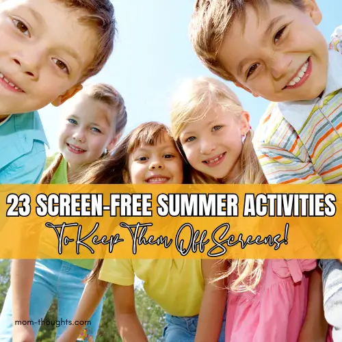 screen free summer activities for kids