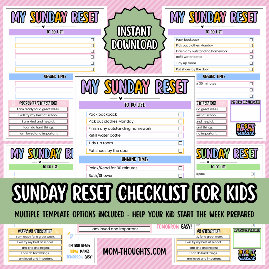 Sunday reset for kids